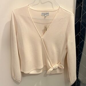 Madewell Cream Wrap Blouse